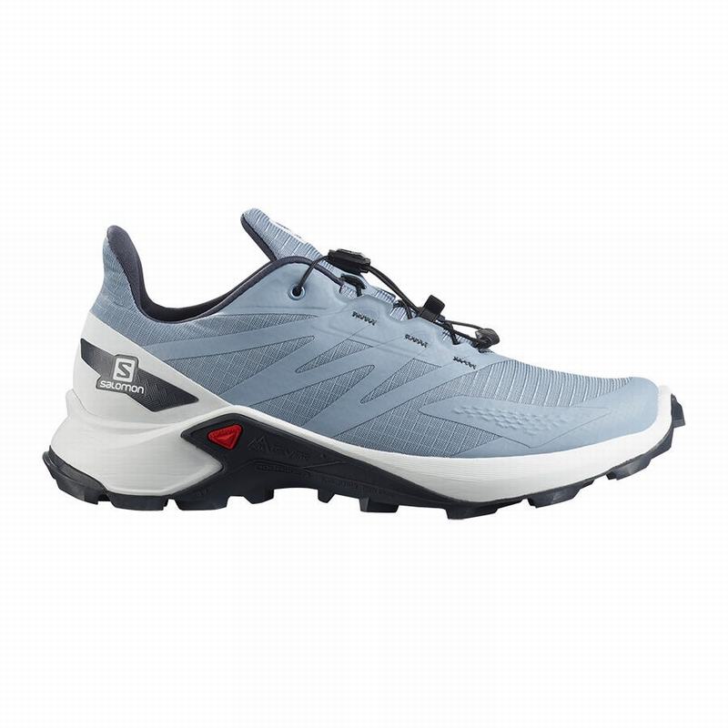 Salomon Singapore Womens Trail Running Shoes - SUPERCROSS BLAST W Grey Blue/White | 08526-VJFK